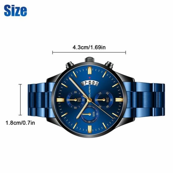 Waterproof Men Watch Relojes De Hombre Stainless Steel Quartz Classic Wristwatch - Picture 9 of 10